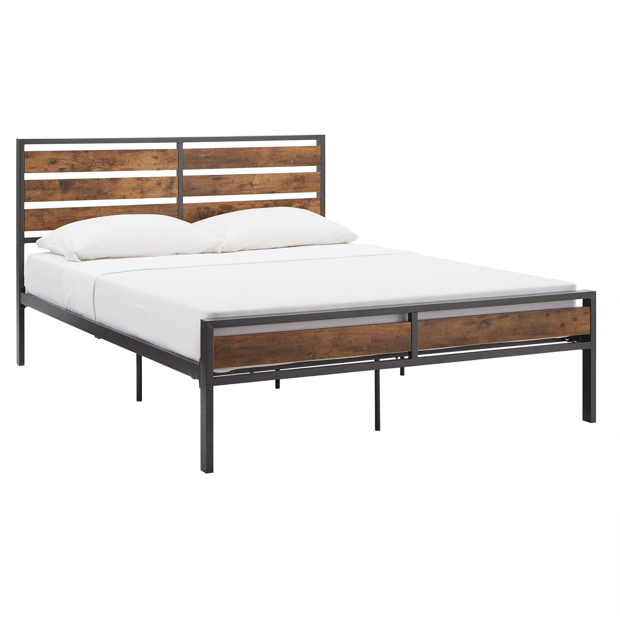 Bed with Wood Finish Panels by Classic Grey Full Industrial, Modern & Contemporary