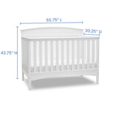 Archer Solid Panel 4-in-1 Convertible Baby Crib - Greenguard Gold Certified, Bianca