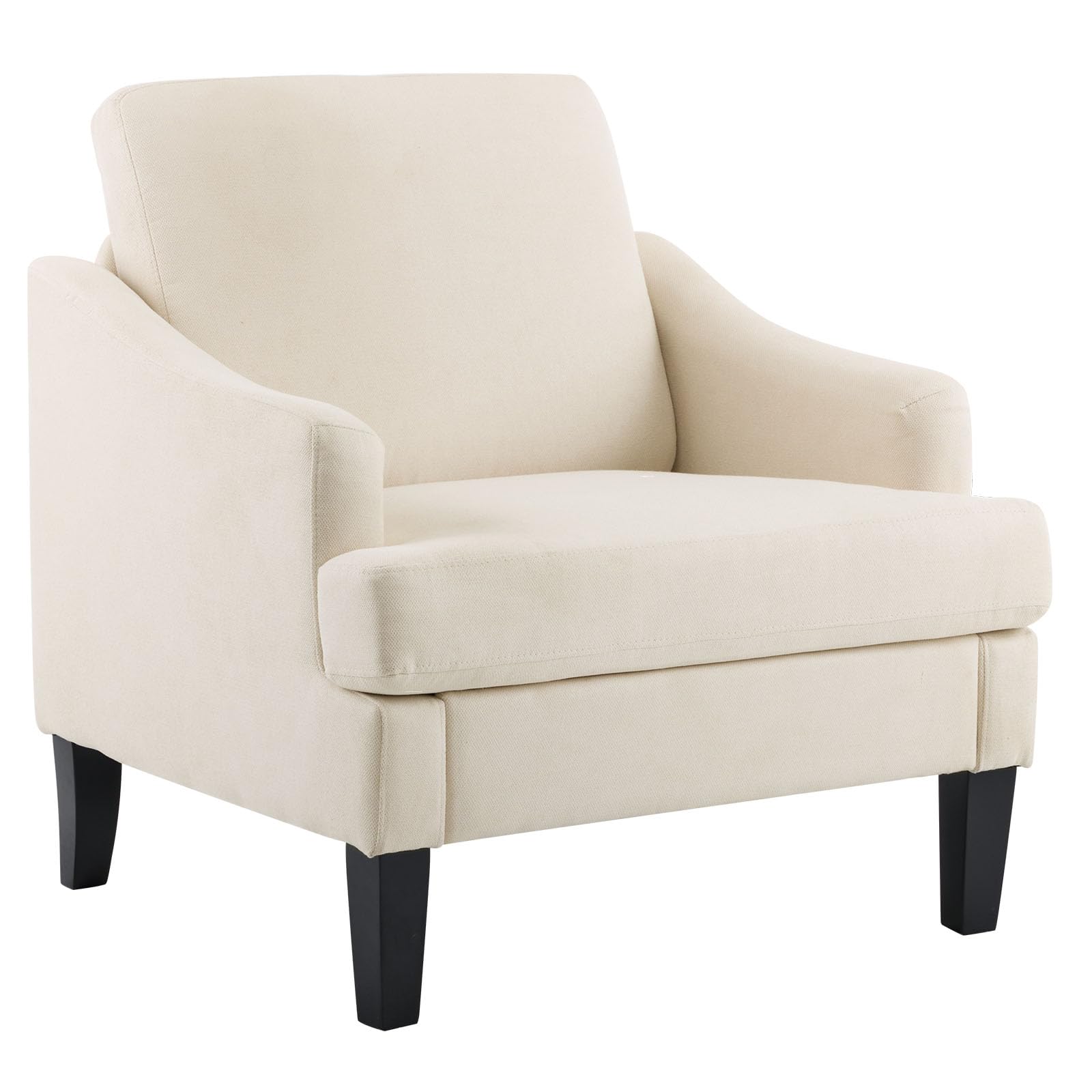 Modern Accent Chair, Upholstered Armchair with Solid Legs