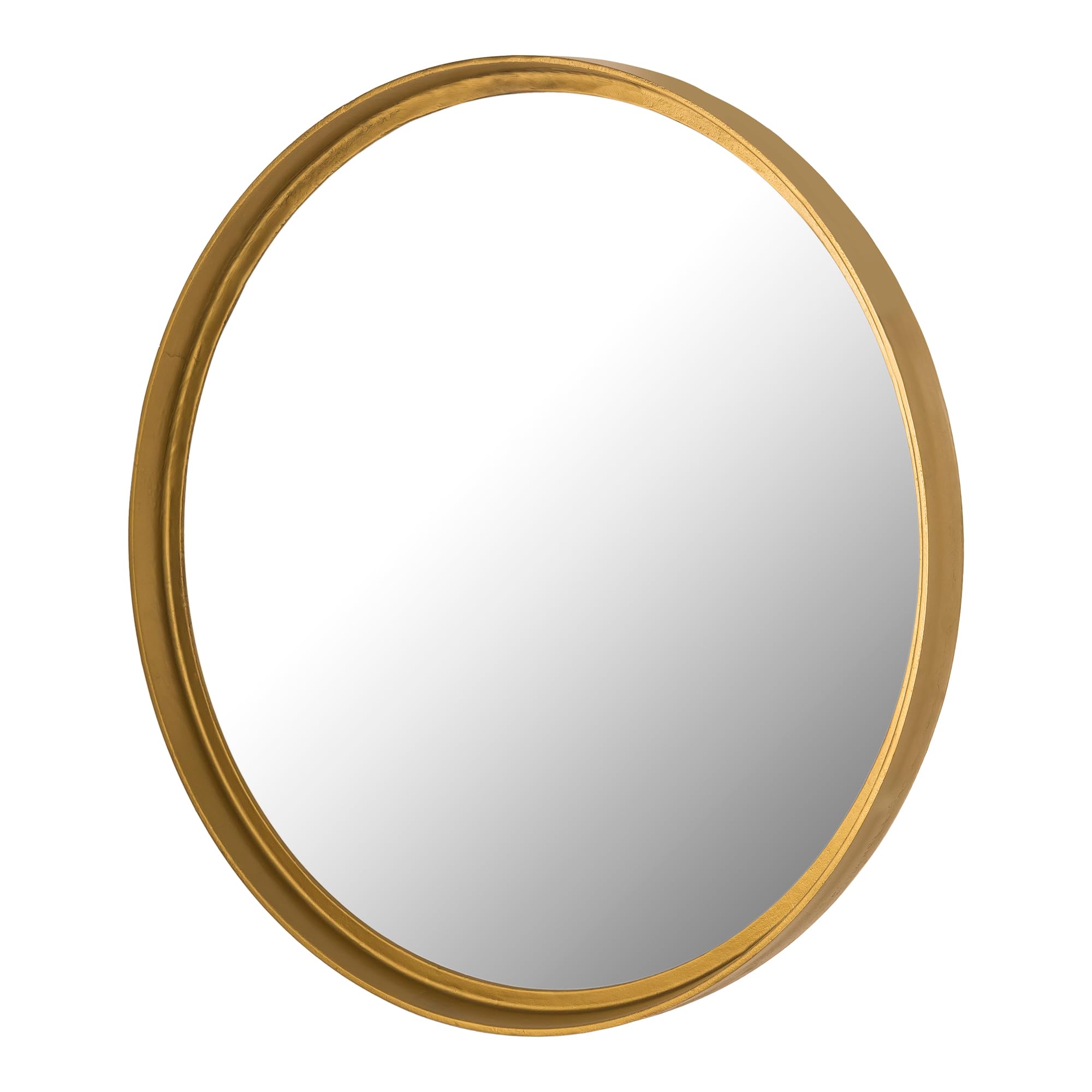 Delphina, Round Accent Mirror Antique Brass Finish