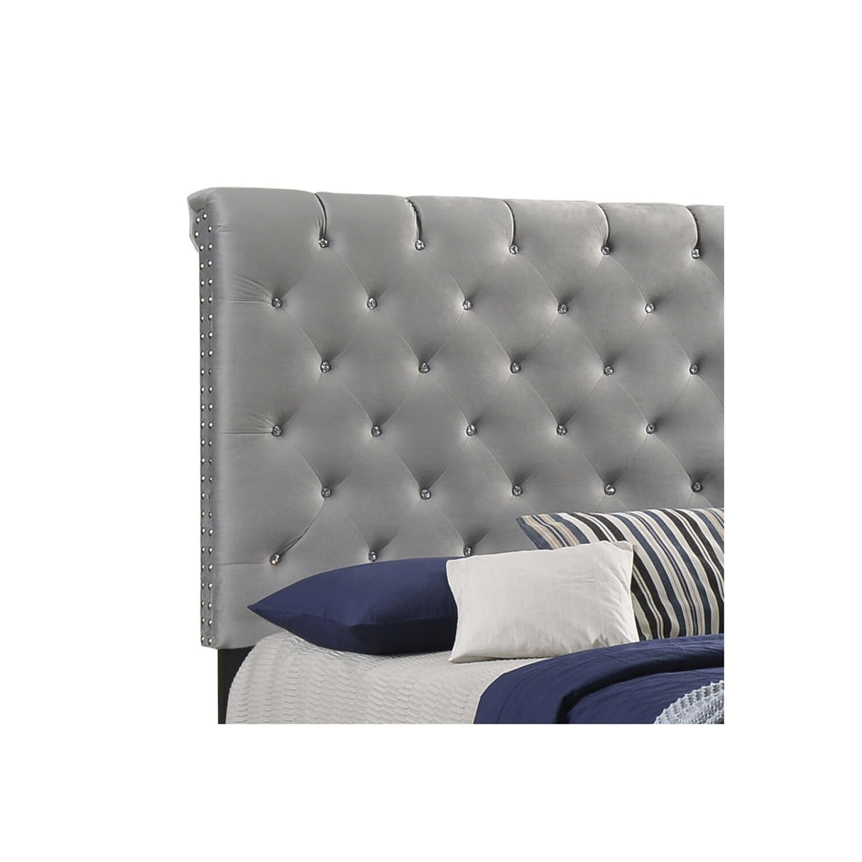 Warner Queen Upholstered Bed Grey