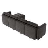 Modular Sectional Sofa with Storage Seat Convertible L Shaped Couch with Chaise Velvet