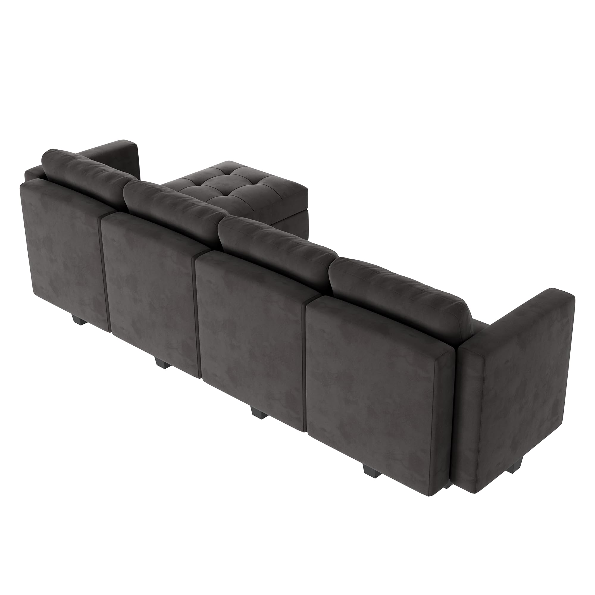 Modular Sectional Sofa with Storage Seat Convertible L Shaped Couch