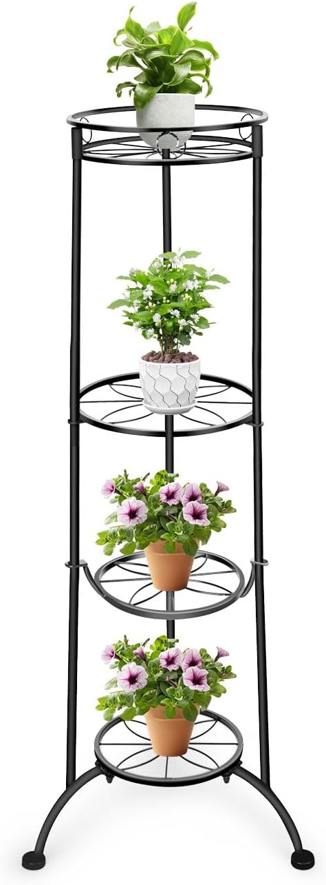 Plant Stand Indoor Outdoor 2 Tier 27" Tall Metal Potted Holder Rack Flower Pot Stand
