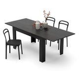 , Easy, Extendable dining table, 55,1(86,6) x35,4 in, Ashwood Black, for 6-10 people,