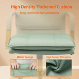 Green Leather Office Chair with Golden Legs