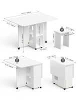 5-Piece Folding Dining Set with Storage & Wheels