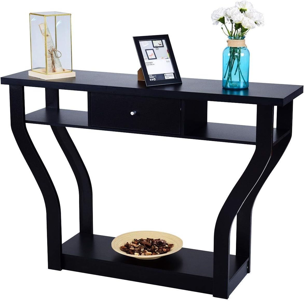 47" Wooden Entryway, Accent Cosole Tables Table with Drawer and Shelf