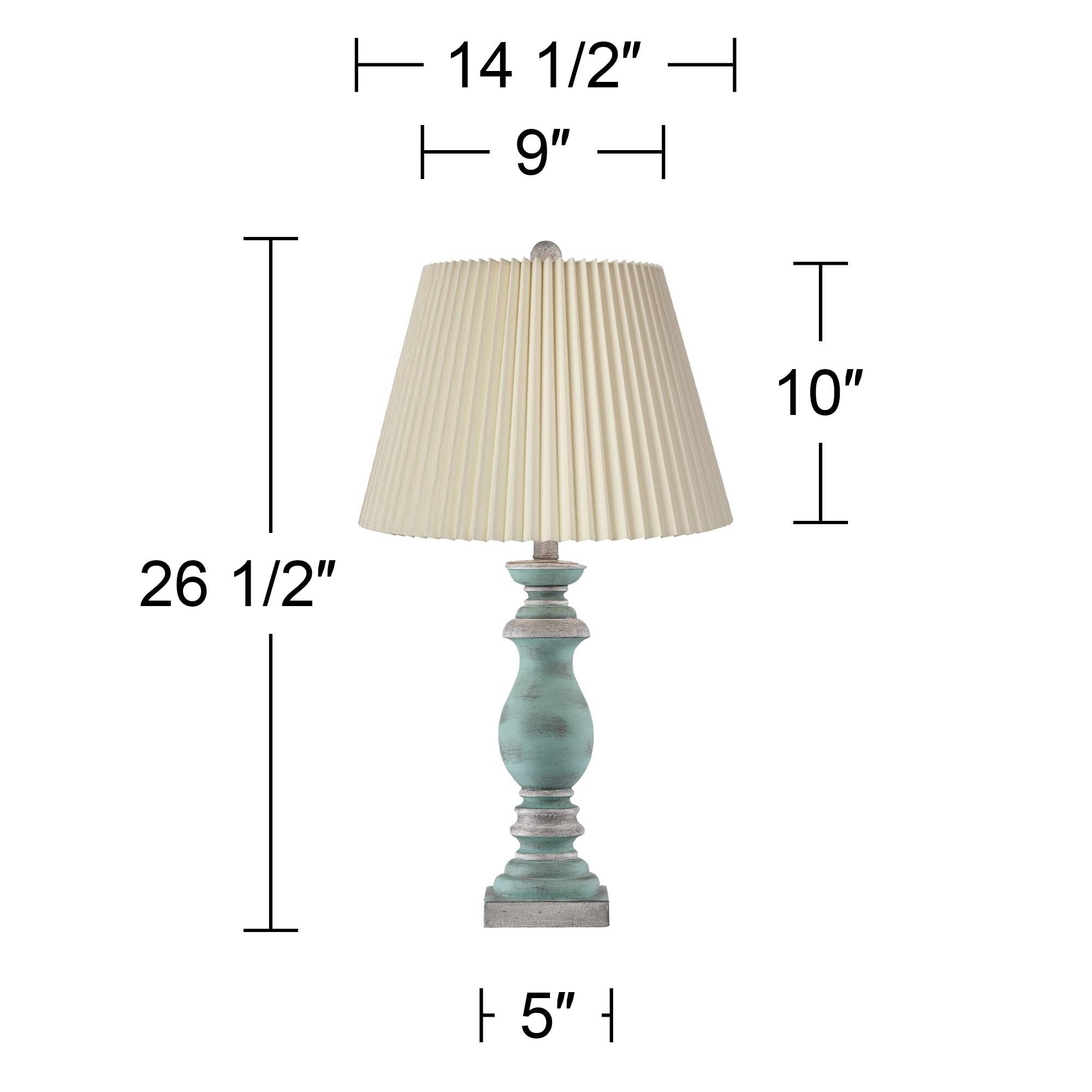 Patsy Traditional Cottage Table Lamps Set of 2 26 1/2" High Weathered Blue-Gray