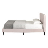 Maliza Upholstered Complete Platform Bed, Full, Pale Pink