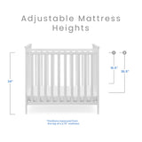 Middleton Mini Crib with 2.75-Inch Mattress - Greenguard Gold Certified, Textured White