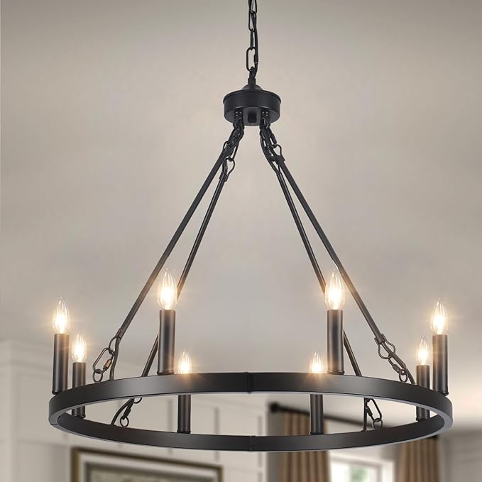 5 Lights Boho Drum Chandeliers for Dining Room Light Fixture, 19" Woven Pendant Light