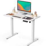 Small Electric Standing Desk, 35" x 20" Whole Piece Height Adjustable Desk with Memory Controller