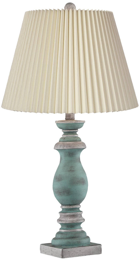 Patsy Traditional Cottage Table Lamps Set of 2 26 1/2" High Weathered Blue-Gray