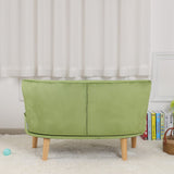 -Seat Kid Sofa Couch with Velvet Fabric,Kid Sofa Chair with Wooden Frame for 3-6 Age Children Gift,35.6" Length, Grass Green