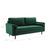 valour Performance Velvet Upholstered Tufted Sofa, Green