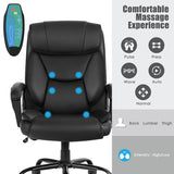 500 lbs Big and Tall Office Chair, Massage Executive Chair w/ 6 Vibrating Points