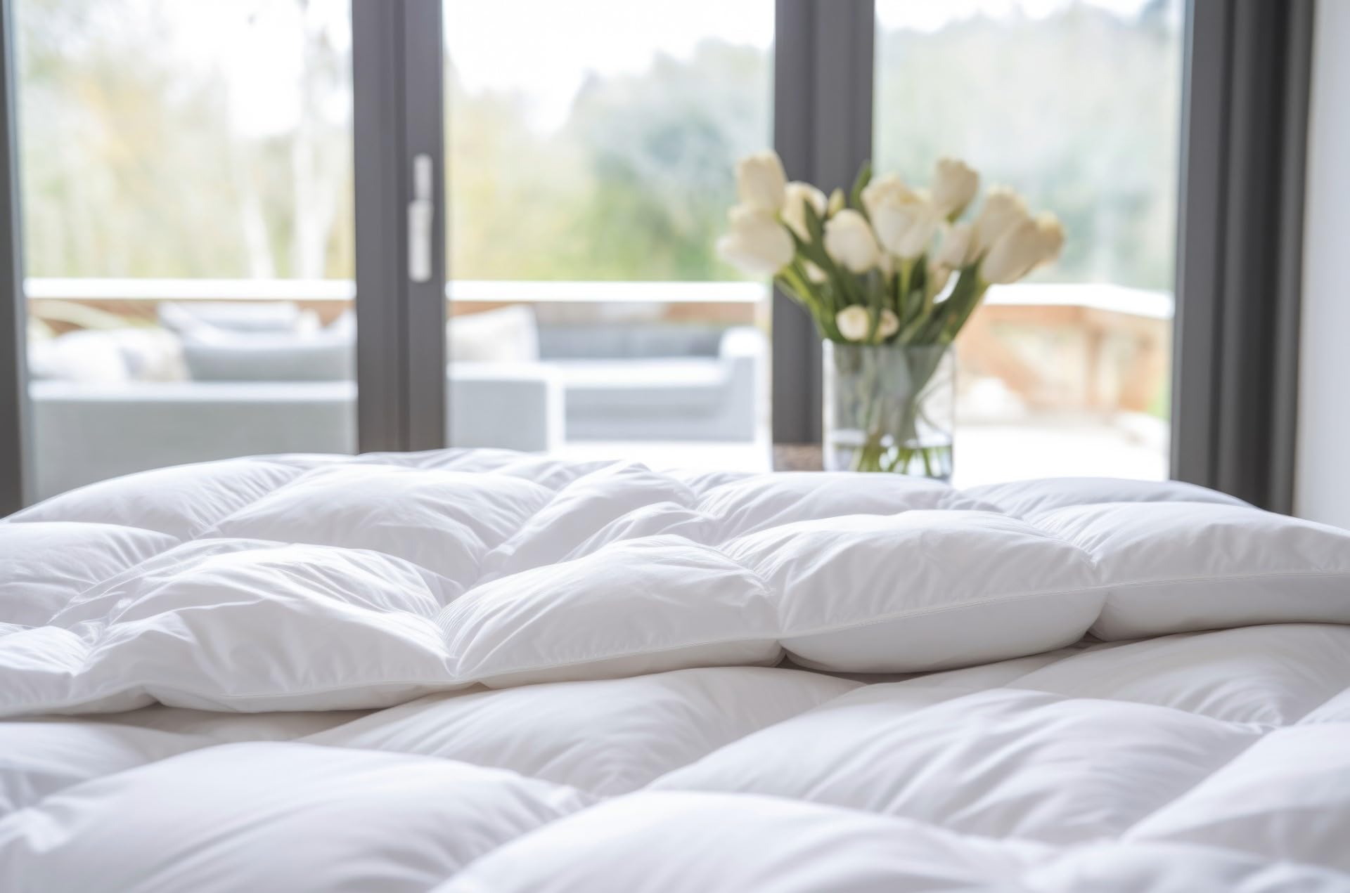 down Comforter by Maison Des Garçon. All Season Fluffy Down Duvet Insert, Luxurious