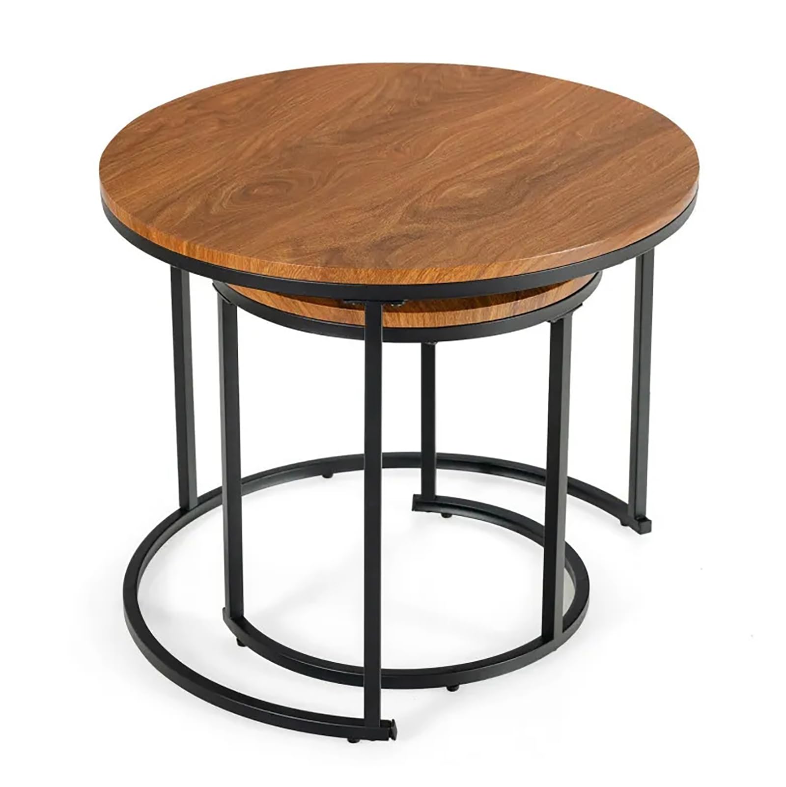 Nesting Coffee Table Set of 2, Nesting Table, Rustic Stacking Side Tables