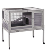 Rabbit Hutch Indoor and Outdoor 39.7" Bunny House on Wheels,Hamster Cage