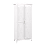 Bush Furniture Key West Bathroom Storage Cabinet with Doors in Pure White Oak