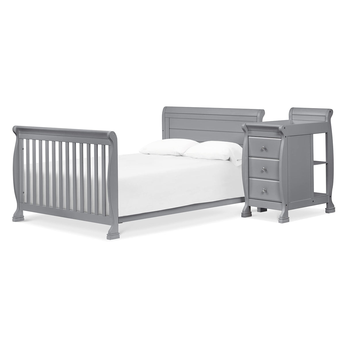 Kalani 4-in-1 Convertibe Crib and Changer Combo in Gray