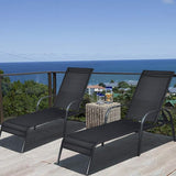2 Pack Patio Lounge Chair, Outdoor Chaise Lounge with 5 Adjustable Backrest