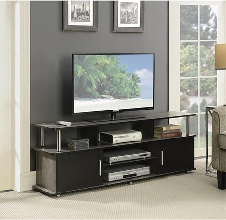 Modern Wood TV Stand for TVs up to 59" in Cherry/Black