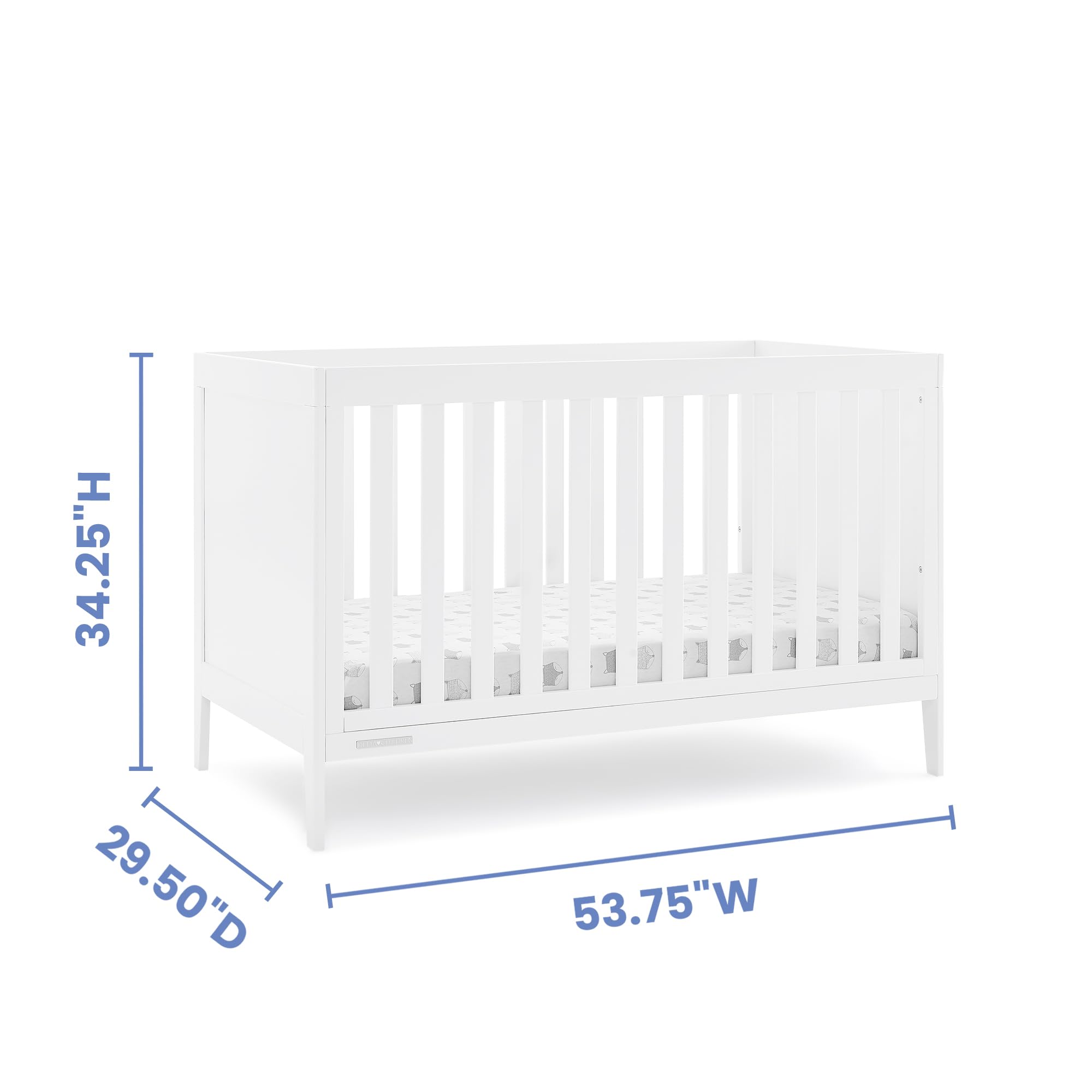 Hayes 4-in-1 Convertible Crib - Greenguard Gold Certified, Bianca White