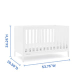 Hayes 4-in-1 Convertible Crib, Bianca White + Simmons Kids Silver Nights Dual Sided 2