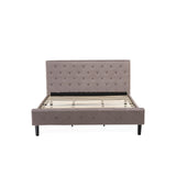 Furniture NL14K-2GA07 3 Piece Bedroom Set - Button Tufted Bed Frame - Brown