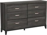 Valdemar Metal and Wood Bedroom Dresser in Weathered Gray