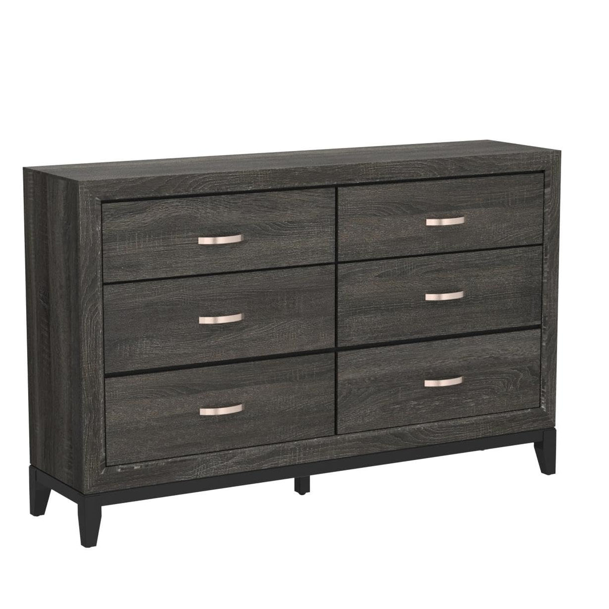 Valdemar Metal and Wood Bedroom Dresser in Weathered Gray