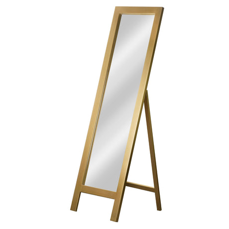 Gold Framed Large Floor Easel Full Length Tall Standing Mirror with Stand, Long Freestanding Big Full Size Vanity Dressing