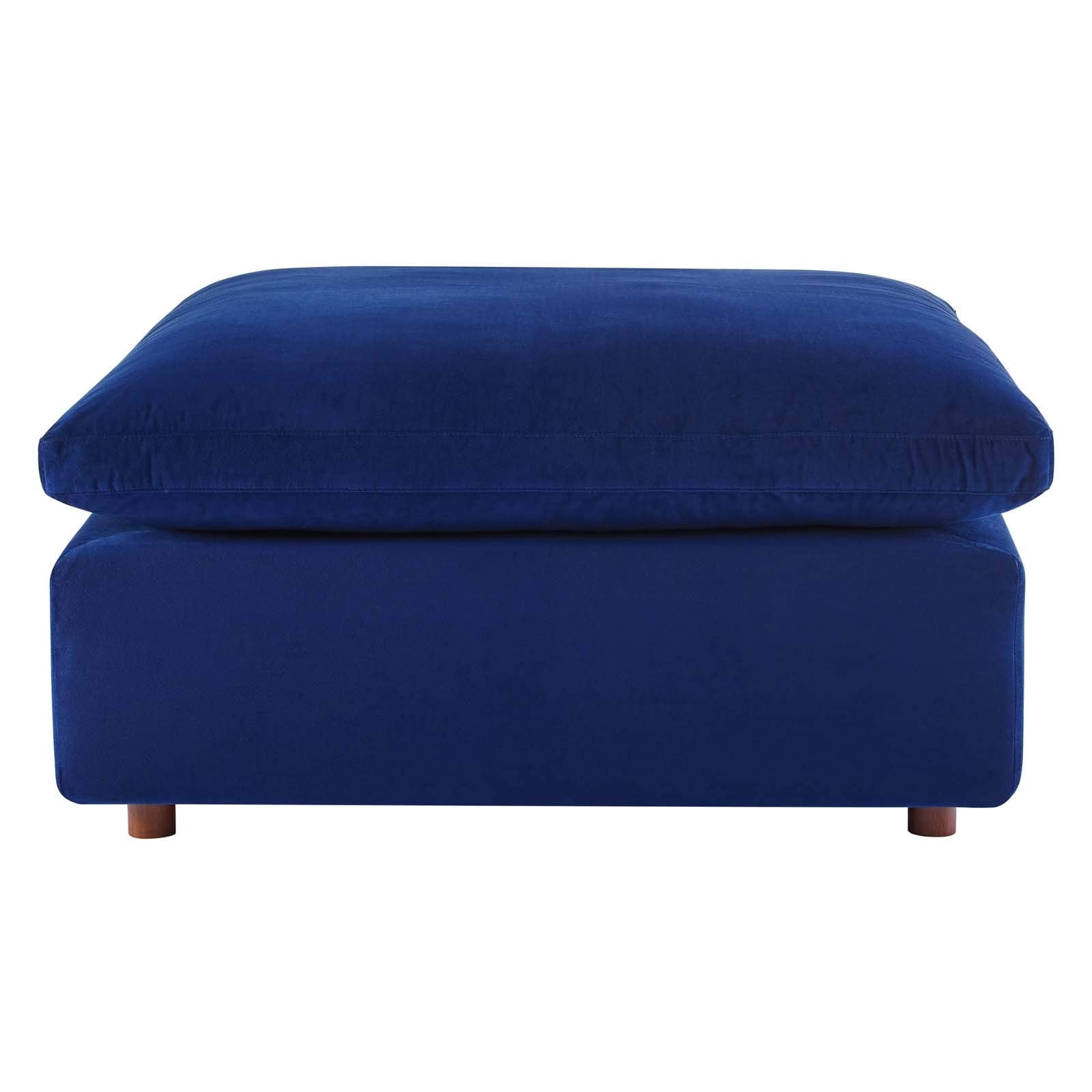 Down-Filled Overstuffed Performance Velvet 4-Piece Sectional Sofa
