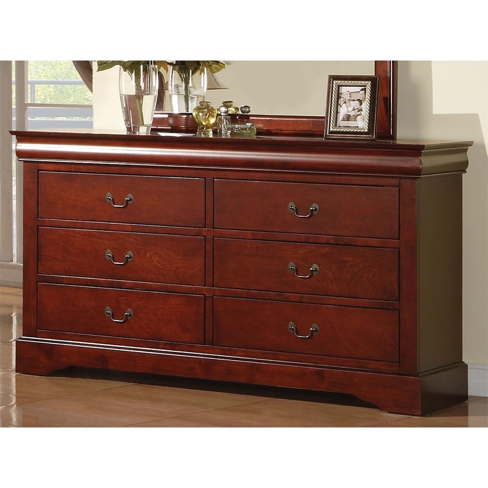 Acme Louis Philippe III 6 Drawers Dresser in Cherry