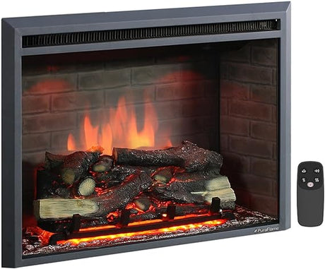 Western Electric Fireplace Insert with Fire Crackling Sound