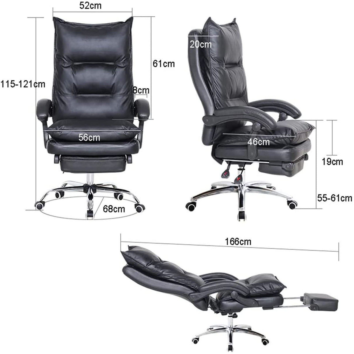 Office Chair Desk Chair Computer Chair Ergonomic Executive Chair, PU Leather Office