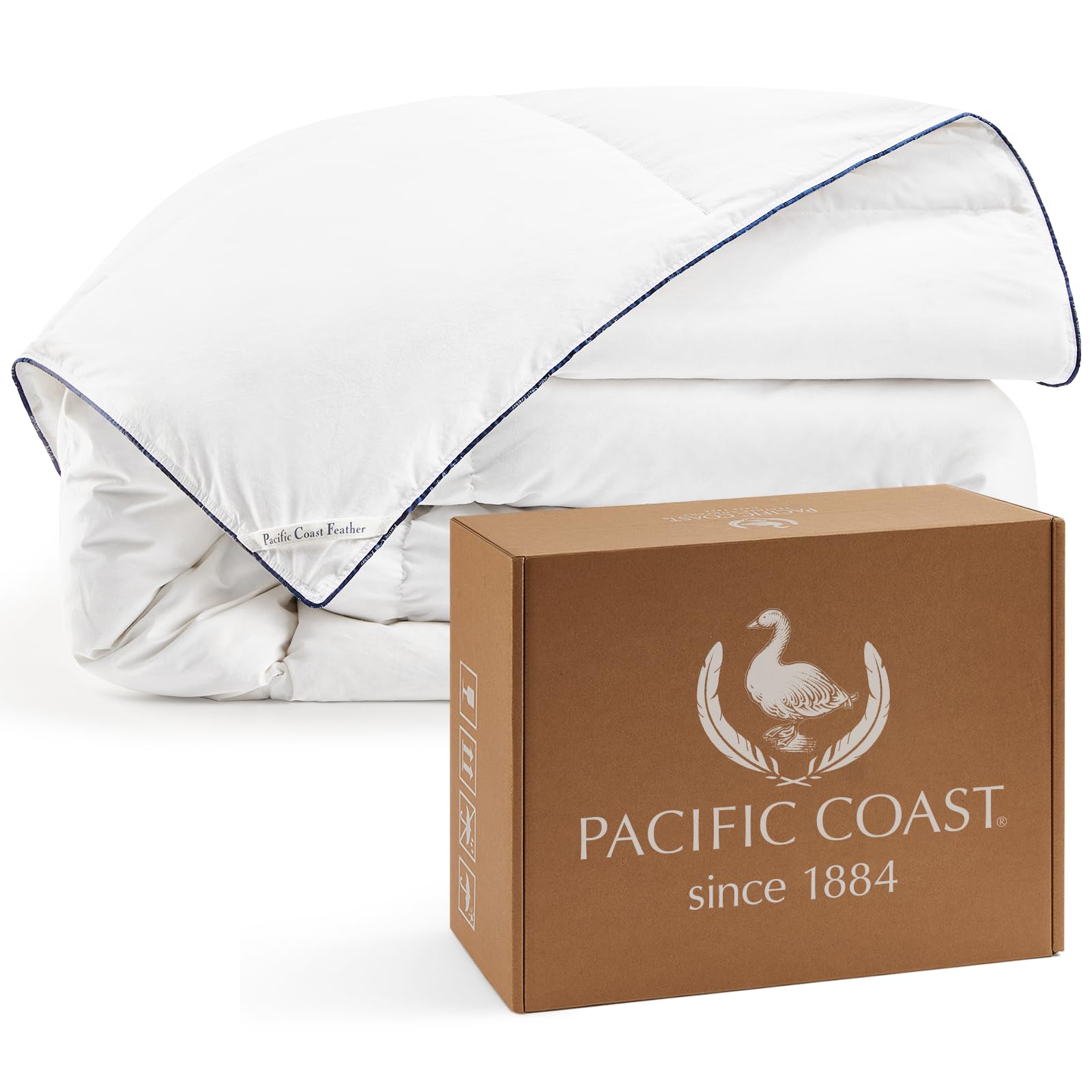 Down Comforters Queen Size, 100% Cotton Duvet Insert, Extra Fluffy White Comforter