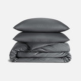 Luxury Sateen Duvet Cover - 100% Cotton, Full/Queen Size in Abyss Blue with Extra-Long