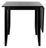 Home Collection Miliano Matte Black Drop End Leaf Dining Room Table DTB1404A