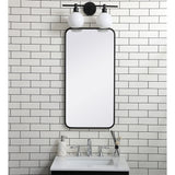 Evermore 18x36 Soft Corner Metal Rectangular Mirror in Black