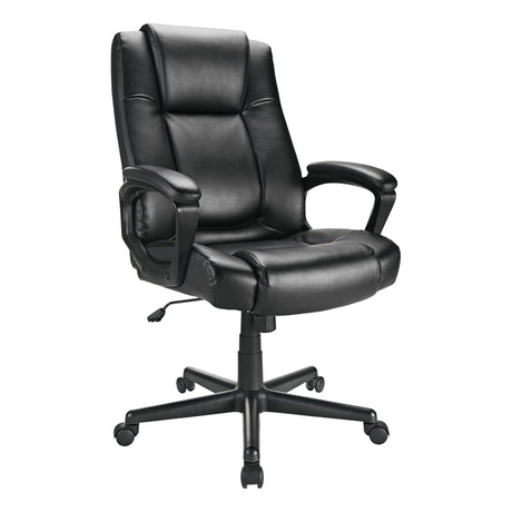 Hurston Bonded Leather High-Back Executive Office Chair, Black, BIFMA Compliant