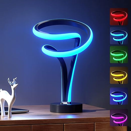 10 Light Modes Modern Spiral RGB Table Lamp