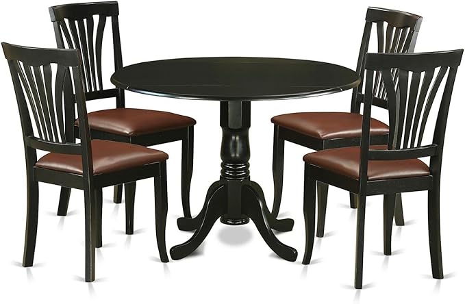 DLAV5-SBR-C 5 Piece Dinette Set for 4 Includes a Round Dining