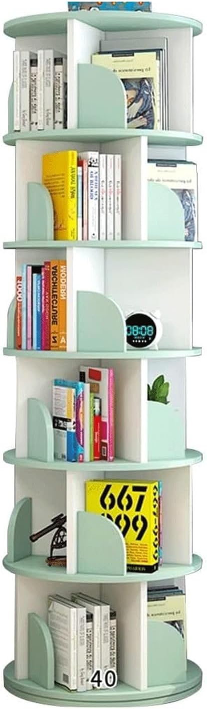 Round Bookshelf Wood Plastic Board Rack Bookcase Adult Kids Bookcase Modern