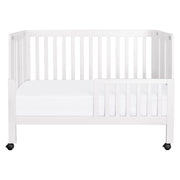 Maki Full-Size 2-in-1 Portable Folding Crib with Toddler Bed Conversion Kit in White