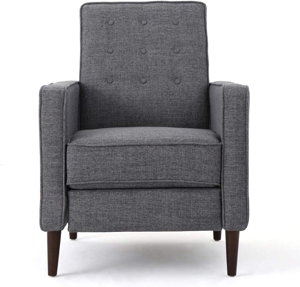 Mervynn Mid-Century Modern Fabric Recliner, Grey