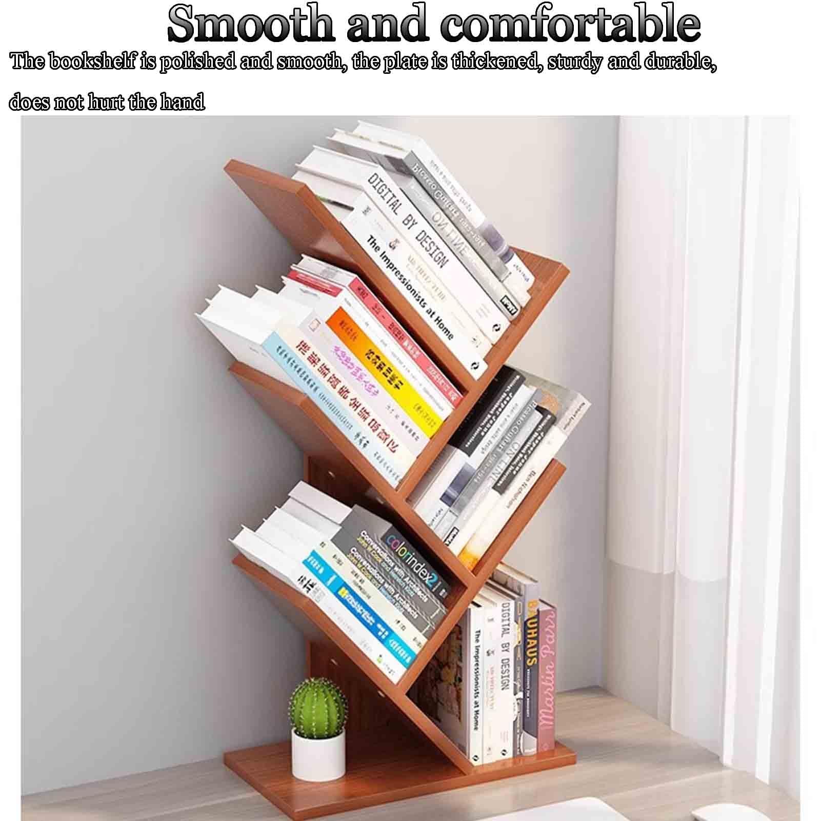 Tree bookcase Children's storage bookcase Modern luxury bookcase Creative floor-to-ceiling bookcase Living room Bedroom Study Room Sturdy and durable Space saving ( Color : Yellow , Size : 59*31*17CM