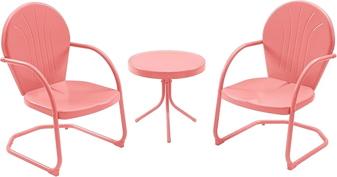 Patio Bistro Set Retro Metal Outdoor Seating Set Conversation Set 3 Piece